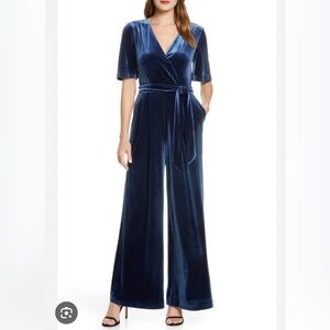 Blue velvet jumpsuit